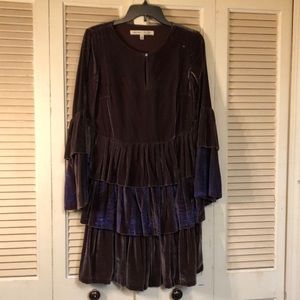 Gray Purple Velvet Banana Republic x Olivia Palermo x LoveYourself Dress